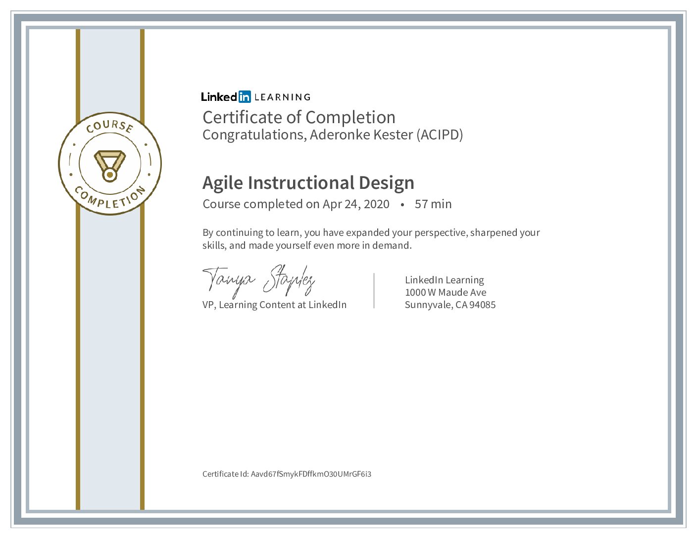 CertificateOfCompletion_Agile Instructional Design