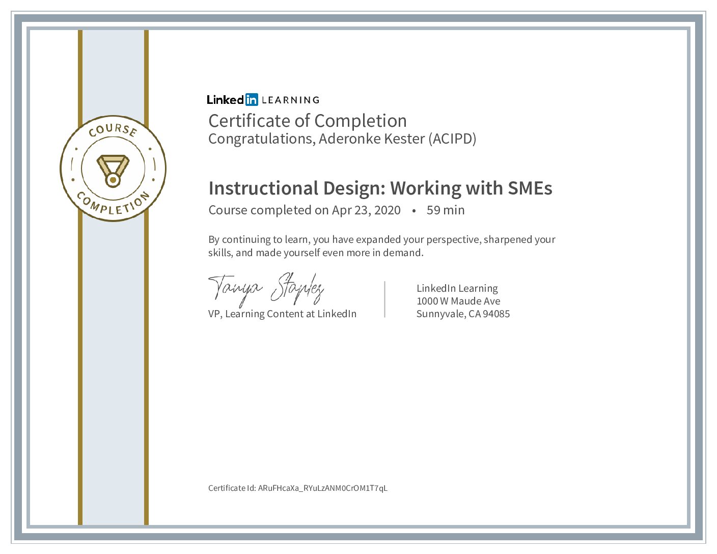 CertificateOfCompletion_Instructional Design_ Working with SMEs